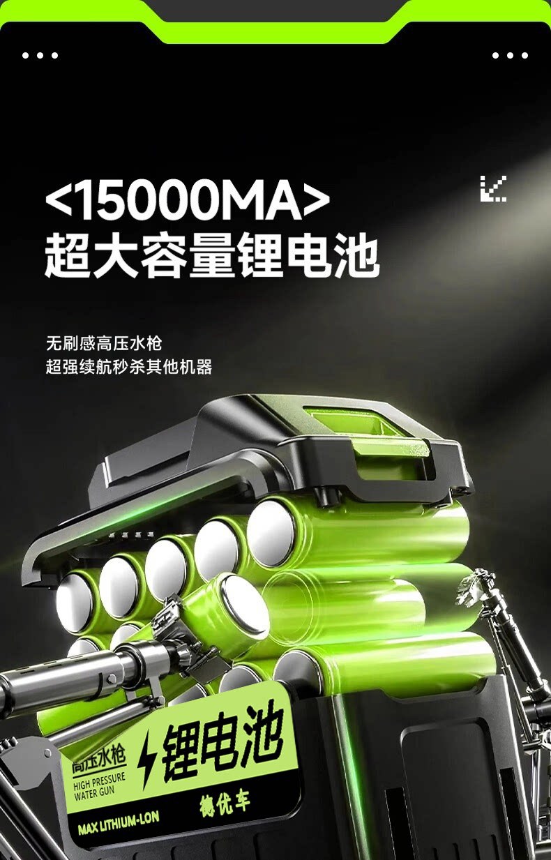 Cross-Border New Model Household Car Wash High-Pressure Water Gun Electric Lithium Battery Cleaning Machine Wireless Multi-Functional Car Washer
