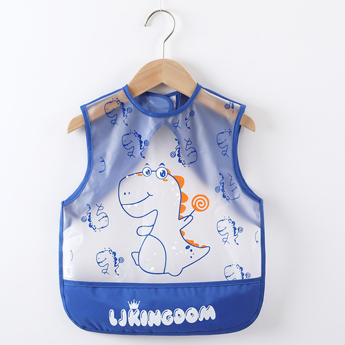 Baby Raincoat Waterproof Summer New Eating Suit Apron Stain-Proof Wash-Free Infants and Toddlers Reversible Dress Kindergarten Protective Clothing