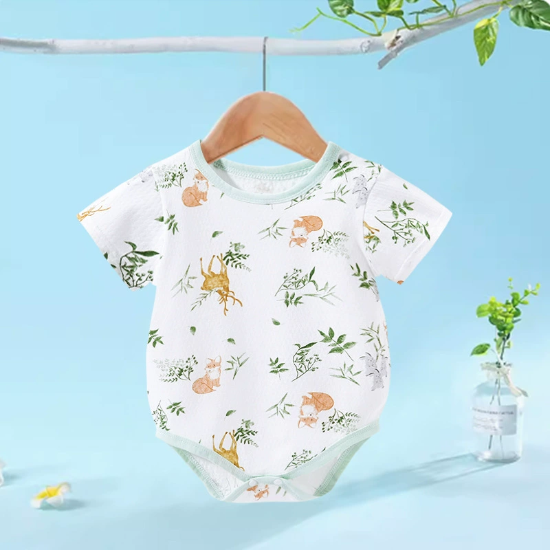 Детский хлопковый боди с коротким рукавом унисекс Y6610/Y6612, тонкий, размеры 66–90 (0–24 мес.)