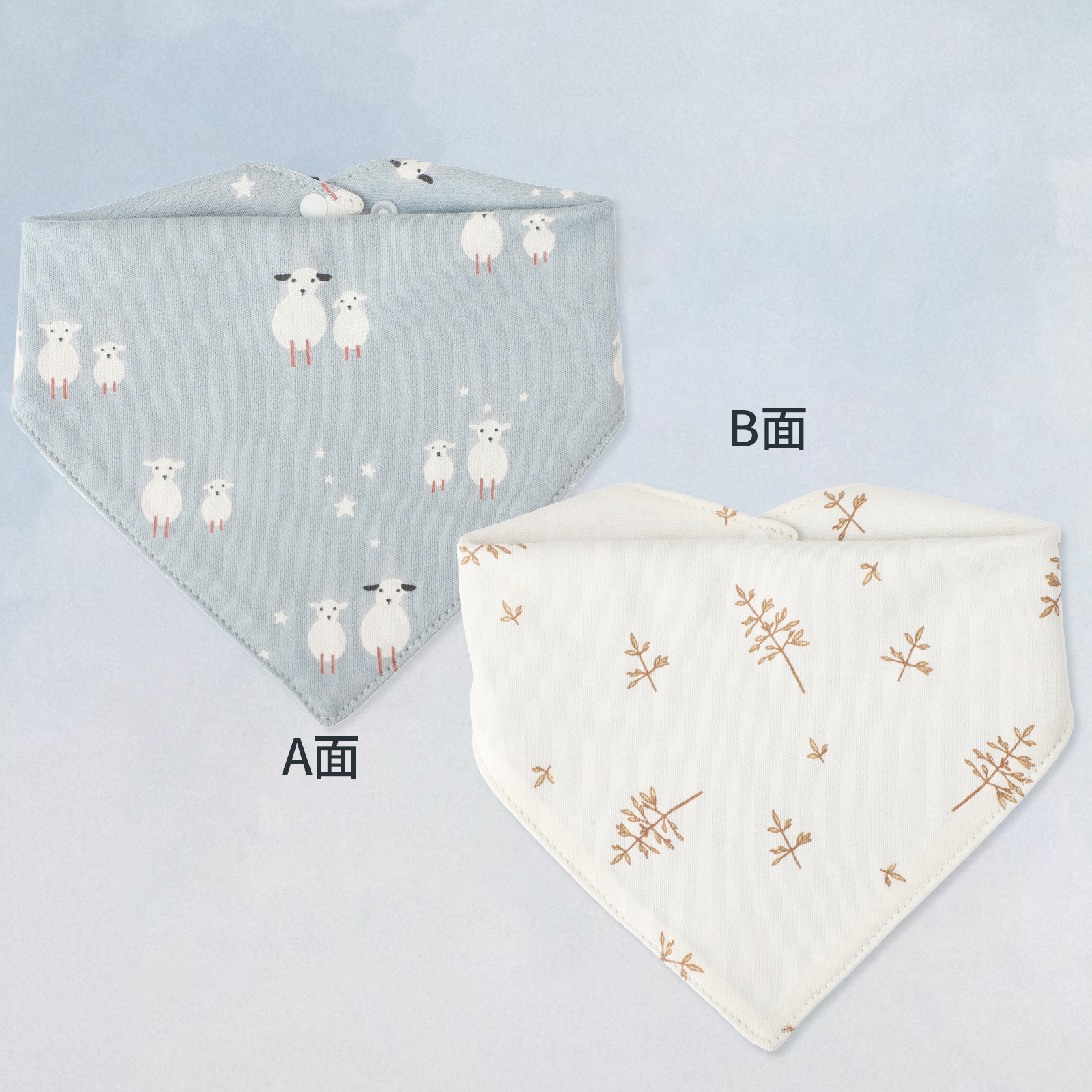 Yin Xiuli toalla de saliva de bebé de algodón con estampado de doble cara bufanda de saliva triangular para bebé bufanda babero babero transfronterizo