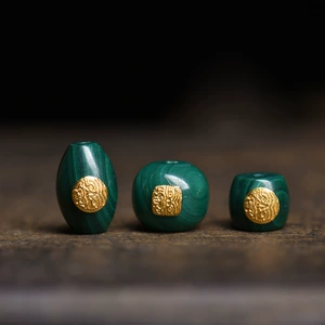 Natural Malachite Spacer Beads, Waist Beads, Top Beads, Zaki Lam Patch Inlay DIY Semi-Finished Loose Beads Accessories Jewelry