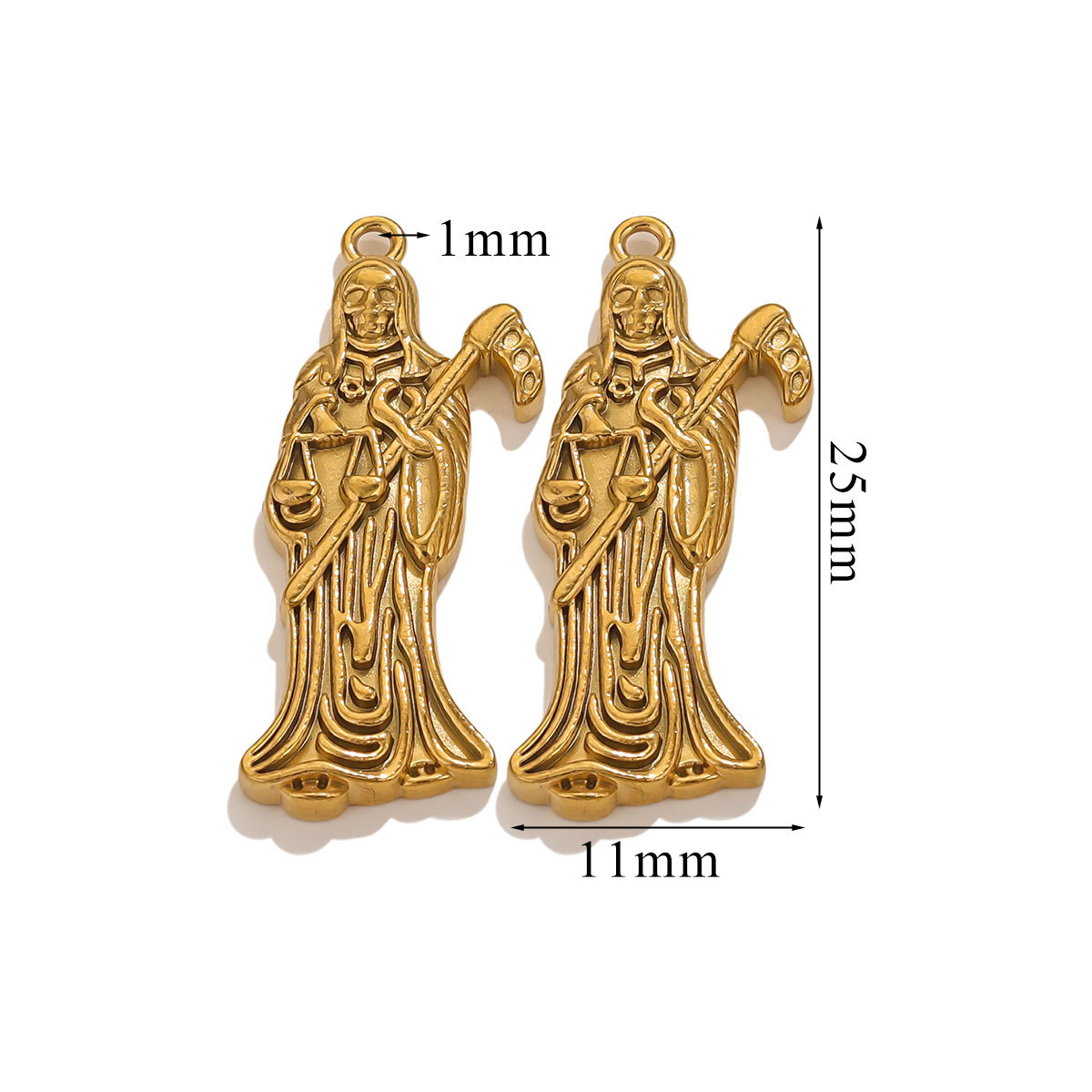 Acero inoxidable Europa y América de moda popular muerte cuchillo colgante DIY colgante chapado al vacío de oro 18K colgante al por mayor