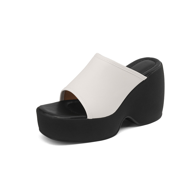 Dép sandal cao gót nữ hở mũi quai ngang đế dày siêu cao gót màu bạc — Màu đen, Màu trắng be, Màu bạc — 5/12