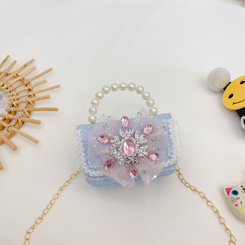 Nuevo arco niñas bolsa mensajero bolsa niños princesa Chanel estilo hombro bolsa bebé fuera moneda monedero bolsa