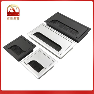 穿线盒电脑桌线孔盖办公桌子长方形阻尼缓冲桌面装饰走线盒家具