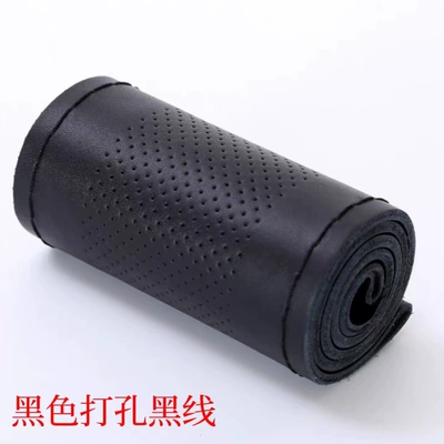 Wheel Cover, Car Aromatherapy, Steering wheel cover - imported-top-layer-cowhide-perforated-black-thread-38