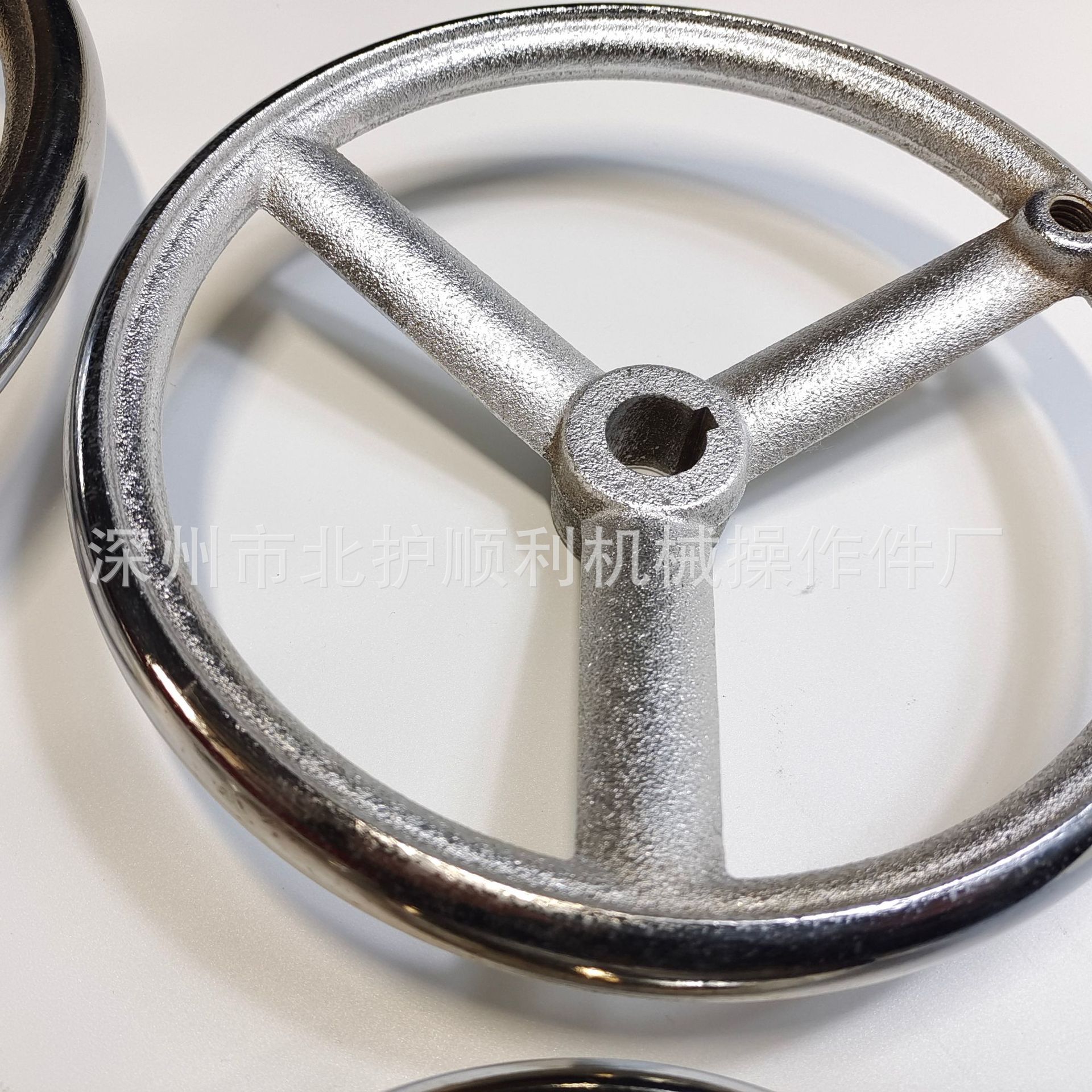 ✅铸铁手轮镀铬手轮铁机床手摇把手手动磨床握把调节手柄