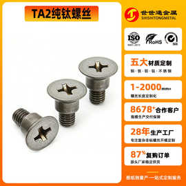 ta1 ta2 tc4 gr2台阶限位钛纯螺丝小平沉头十字槽钛机螺丝钉