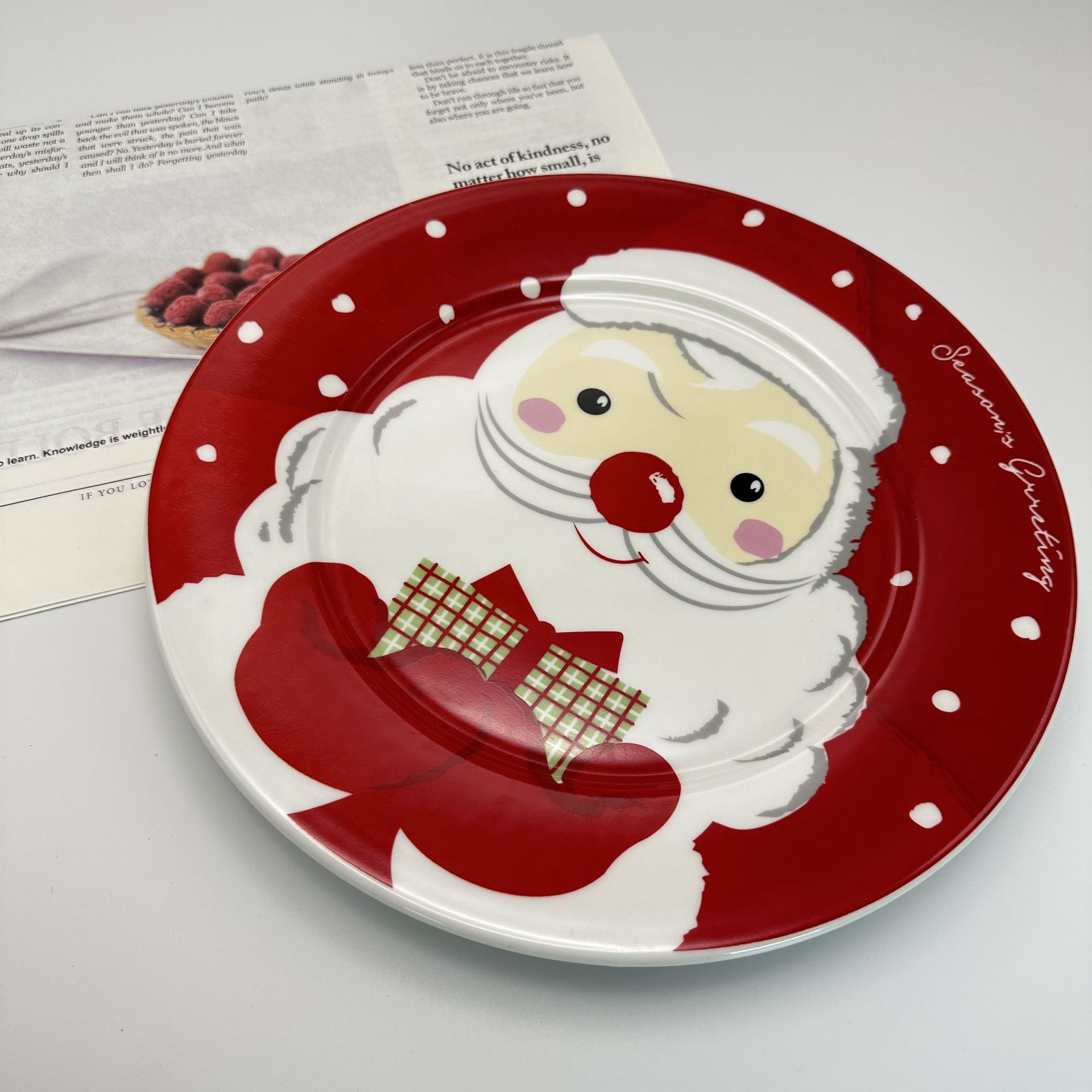 Christmas New 10 inch atmosphere Christmas ceramic cartoon high temperature environmentally friendly bowls and plates tableware_voghion.com