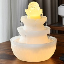 中式桌面流水摆件循环水景办公家居风水轮装饰品开业乔迁招财礼品