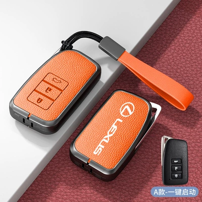 Car key bag, es200 es300h rx300 rx350h - standard-type-a-one-click-start-emma-orange-zinc-alloy-shell-hand-strap