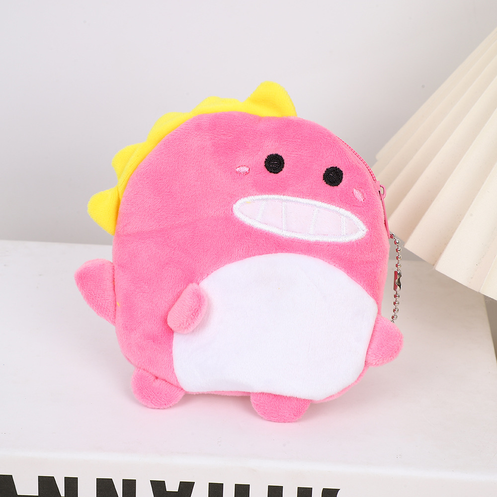 Muñecas de peluche de dibujos animados bonitos pingüinos dinosaurios bolsas de cambio bolsas escolares colgentes auriculares almacenar mini bolsas de monedas