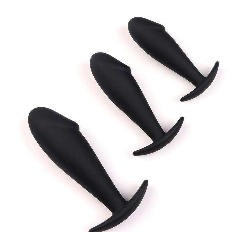 Silicone Anchor Anal Plug, Wearable Large Black Design for Adults — detail image 2