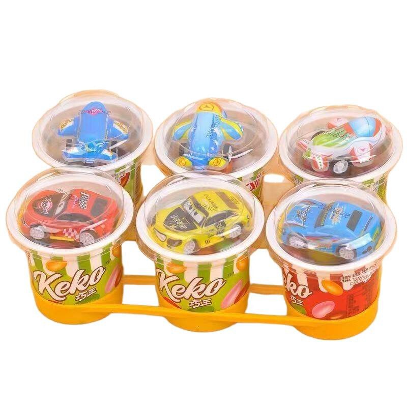 Qiaowang Keko Olive-Shaped Chocolate Beans 30g Box X6 Cups of Cocoa Butter Chocolate Car Toy Zero