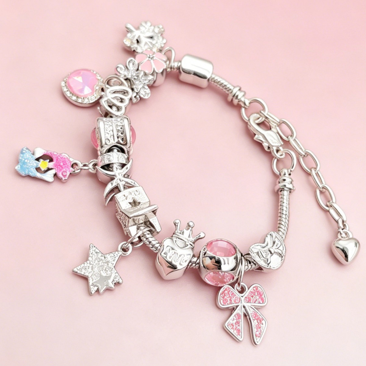 Pan brazalete DIY Piscis brazalete diamante amor pentagramas árbol de la vida arco flores joyas de moda