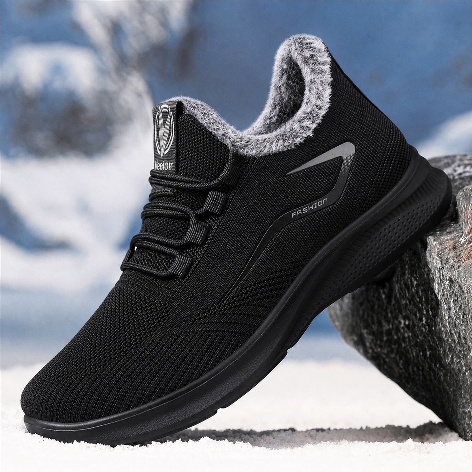 Zapatos de algodón de invierno para hombres de mediana edad, viejos zapatos de tela de Beijing para hombres, zapatos de terciopelo y calentamiento para hombres de edad avanzada image 3