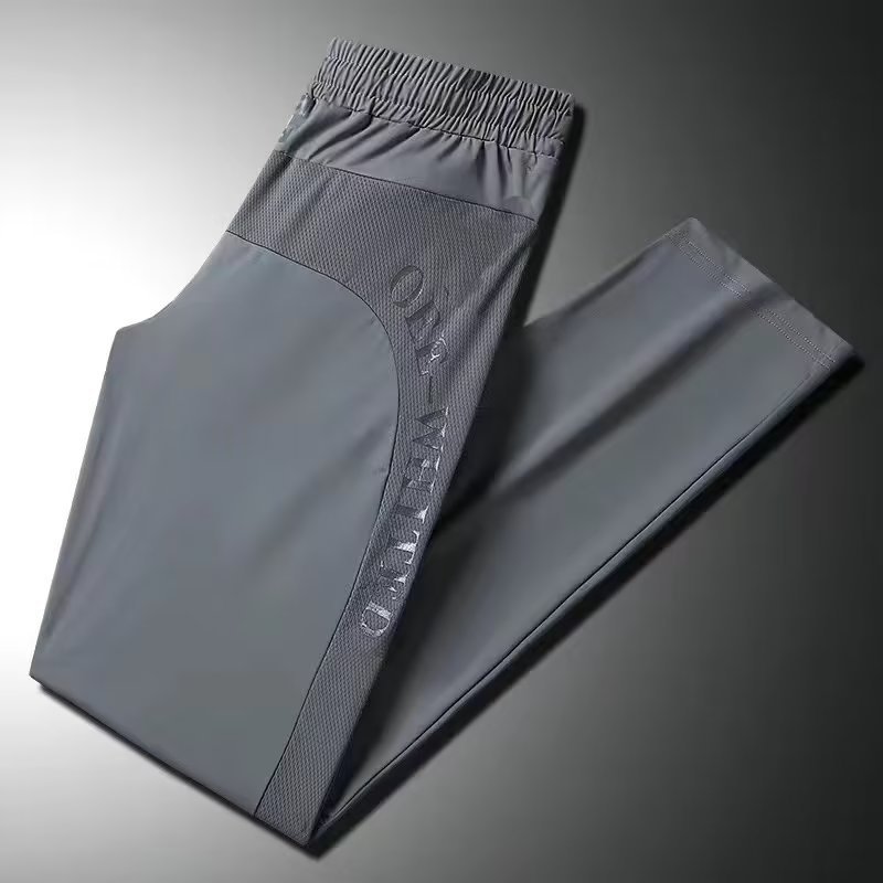 High-end Ice Silk Casual Pants Men's Summer Thin 2024 New Men's Pants Loose Sports Pants Men's Spring and Autumn