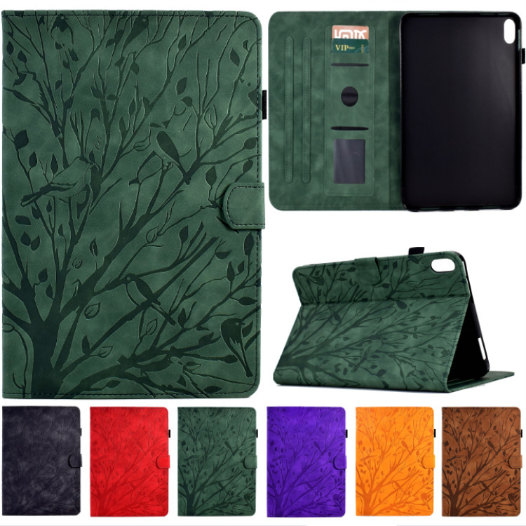 Applicable to IPAD568 9.7 10.2 10.5 10.9 PRO11 MINI23456 pressure fortune tree leather case