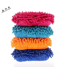 厂家批发雪尼尔清洁海绵擦车块汽车防刮痕洗车PVA海绵擦块红色