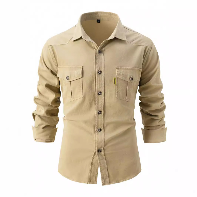 Cross-Border Autumn and Winter European Size Shirts, Washed Pure Cotton Casual Fashion Business Men's Denim Shirts