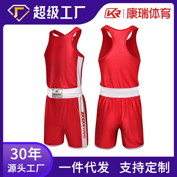 Kang Rui Boxing Suit Sanda Suit Boxing Suit suit Sanda Boxing Muay Thai Practice Suit Factory Wholesale