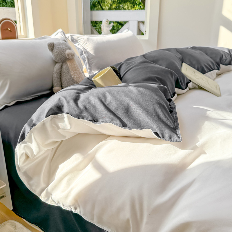 branco azul cinza / 1,2m [capa de edredão 150*200cm, lençol 160*230cm, fronha 48*74cm] conjunto de três peças
