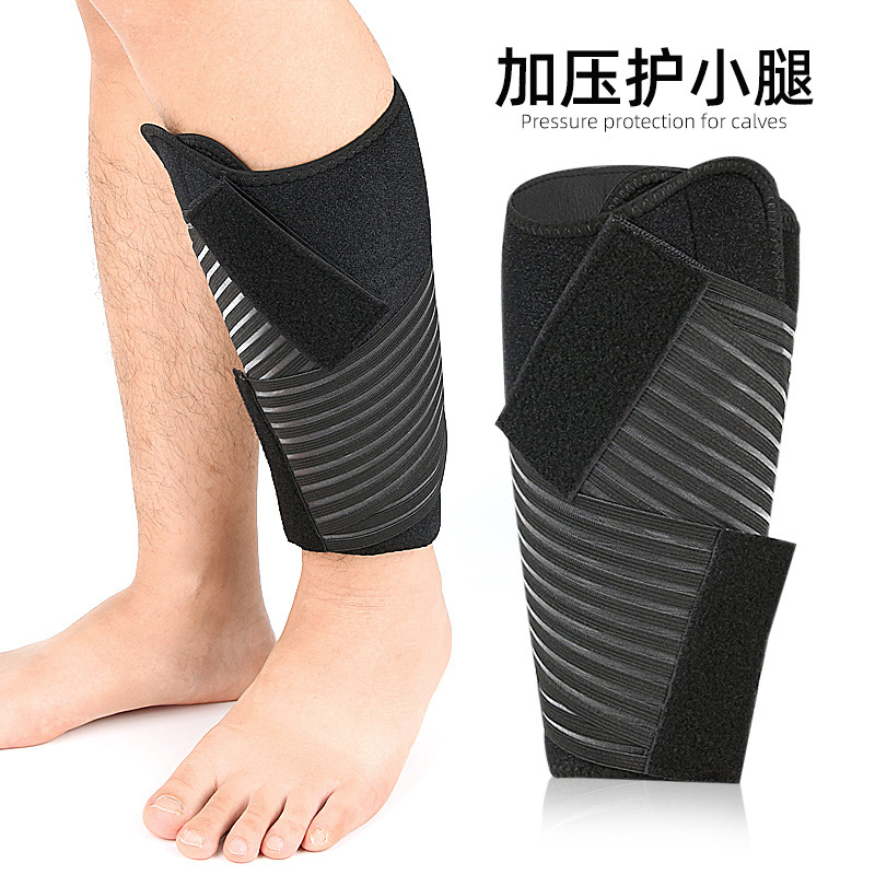 Double Compression Bandage Leg Sleeves Running Compression Magic Tape Adjustable Calf Protectors Sports Pressure Protection Sleeves