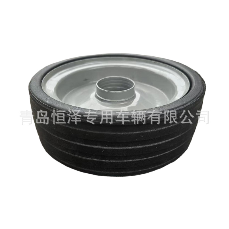 8寸薄边实心轮8x3，8寸宽轮胎铁轮毂橡胶实心轮，拖车轮8x3