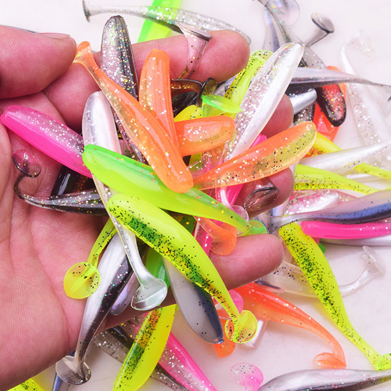 Small Paddle Tail Fishing Lure 40mm0.5g Soft Baits Fresh Water Bass Swimbait Tackle Gear