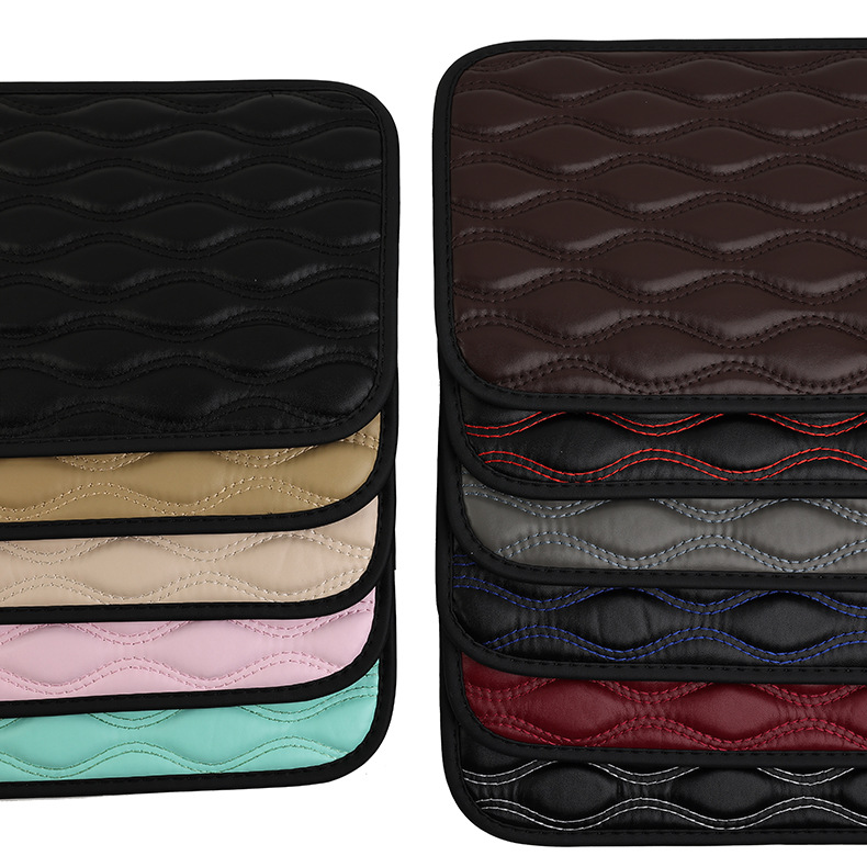 Car Armrest Box Pad PU Leather Bubble Armrest