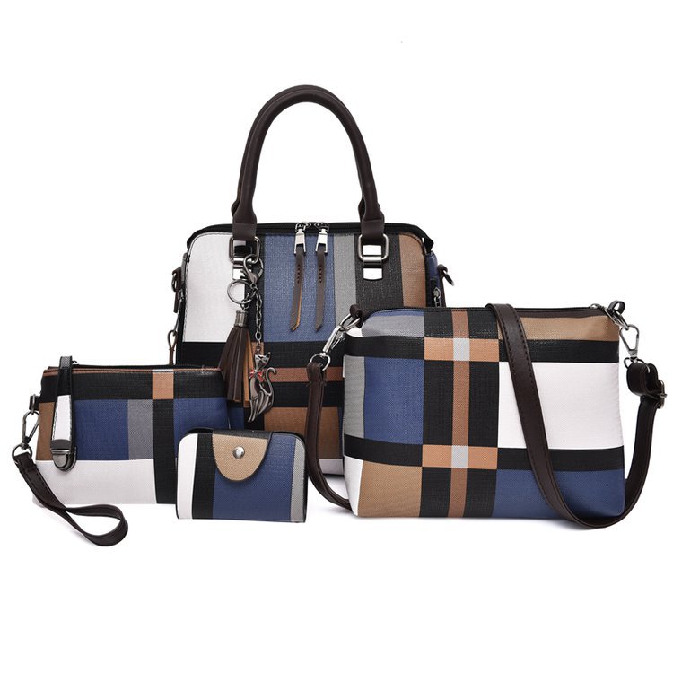 New style four-piece handbag set, European and American handbag, women's trend single-shoulder cross-border wholesale, women's bag consignment, crossbody bag undefined