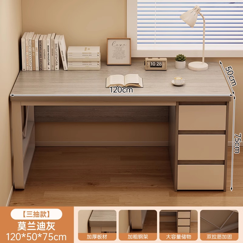 Escritorio de computadora de escritorio con cajones Escritorio doméstico dormitorio Estudiante escritorio de estudio de alquiler de escritorio de barra simple