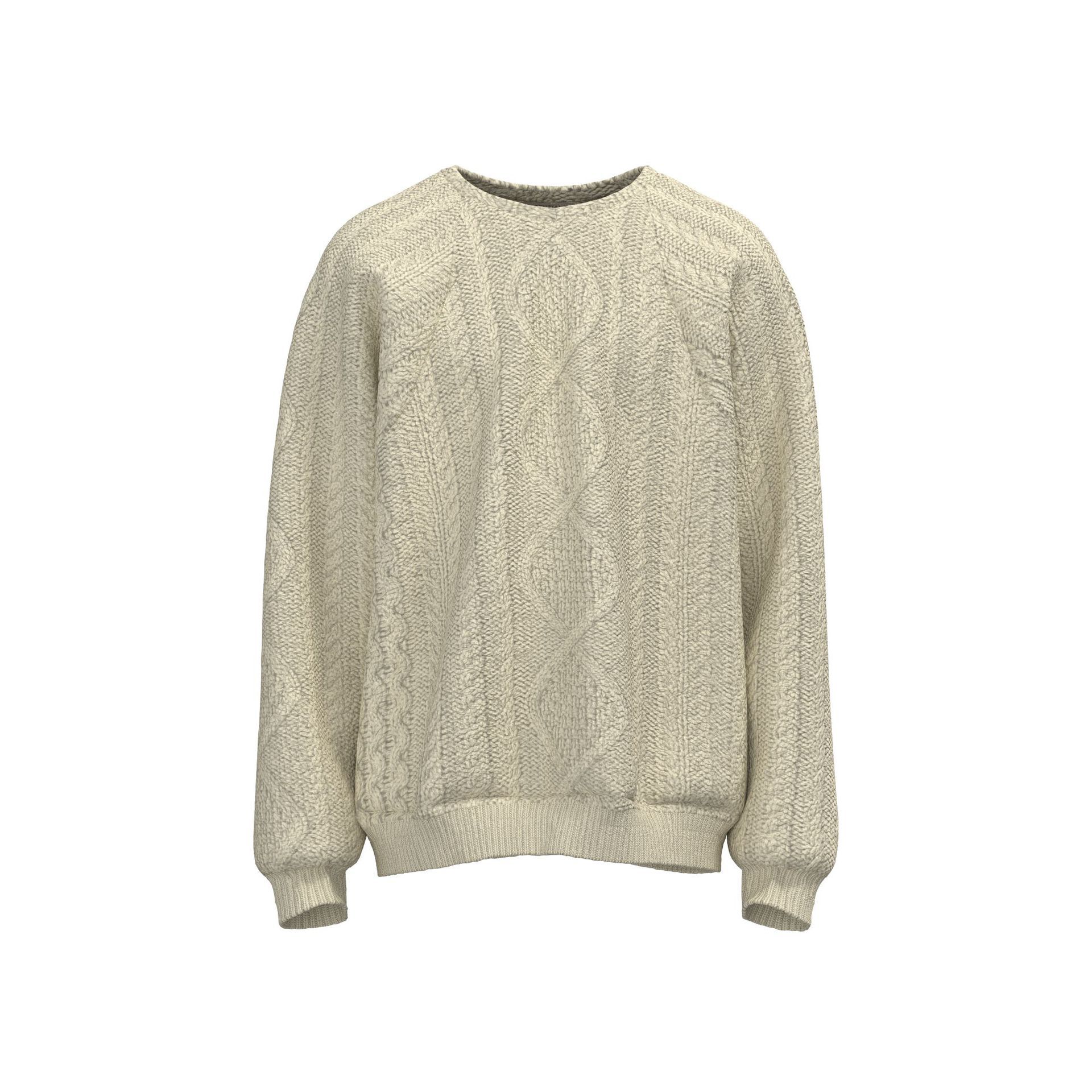 Men's Hand Knitted Crew Neck Sweater High Street Pullover_voghion.com