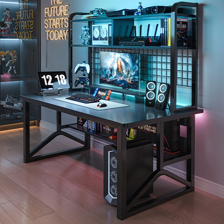 E-sports mesa y silla combinación mesa de trabajo escritorio estantería integrada estudiante en casa aprendizaje escritorio mesa de escritorio