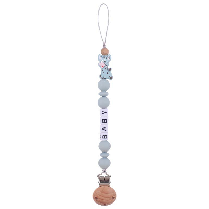 Nuevo bebé suministros de silicona chupete Cadena de dibujos animados animal jirafa silicona mordedura chupete cadena anti-gota cadena