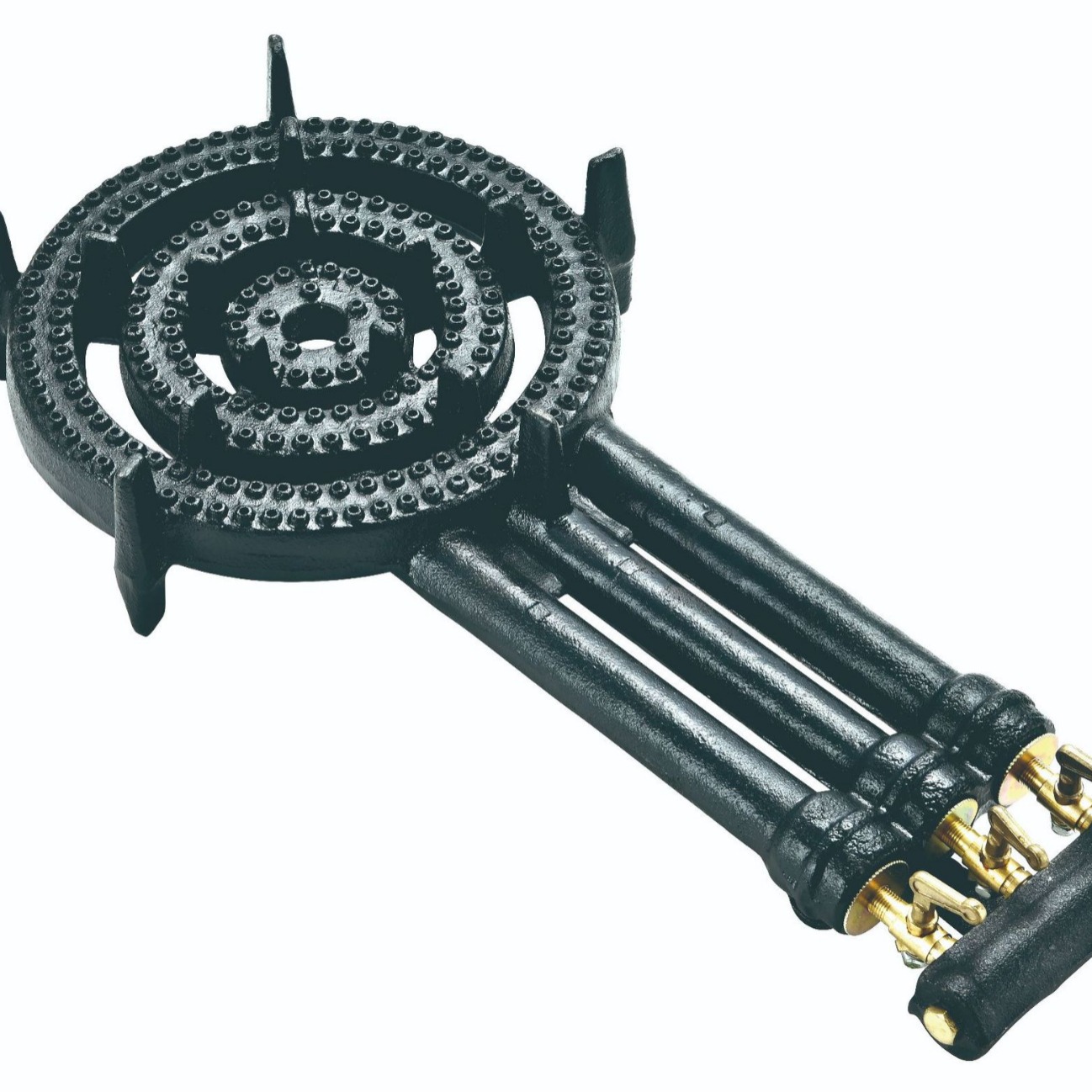 horno de hierro fundido portátil al aire libre con estufa de gas de doble tubo, tres tubos y cuatro tubos ajustables libremente