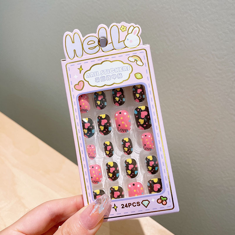 Niños dibujos animados estereoscópicos pegatinas de uñas niñas parches de uñas bebés desmontables impermeables uñas al por mayor