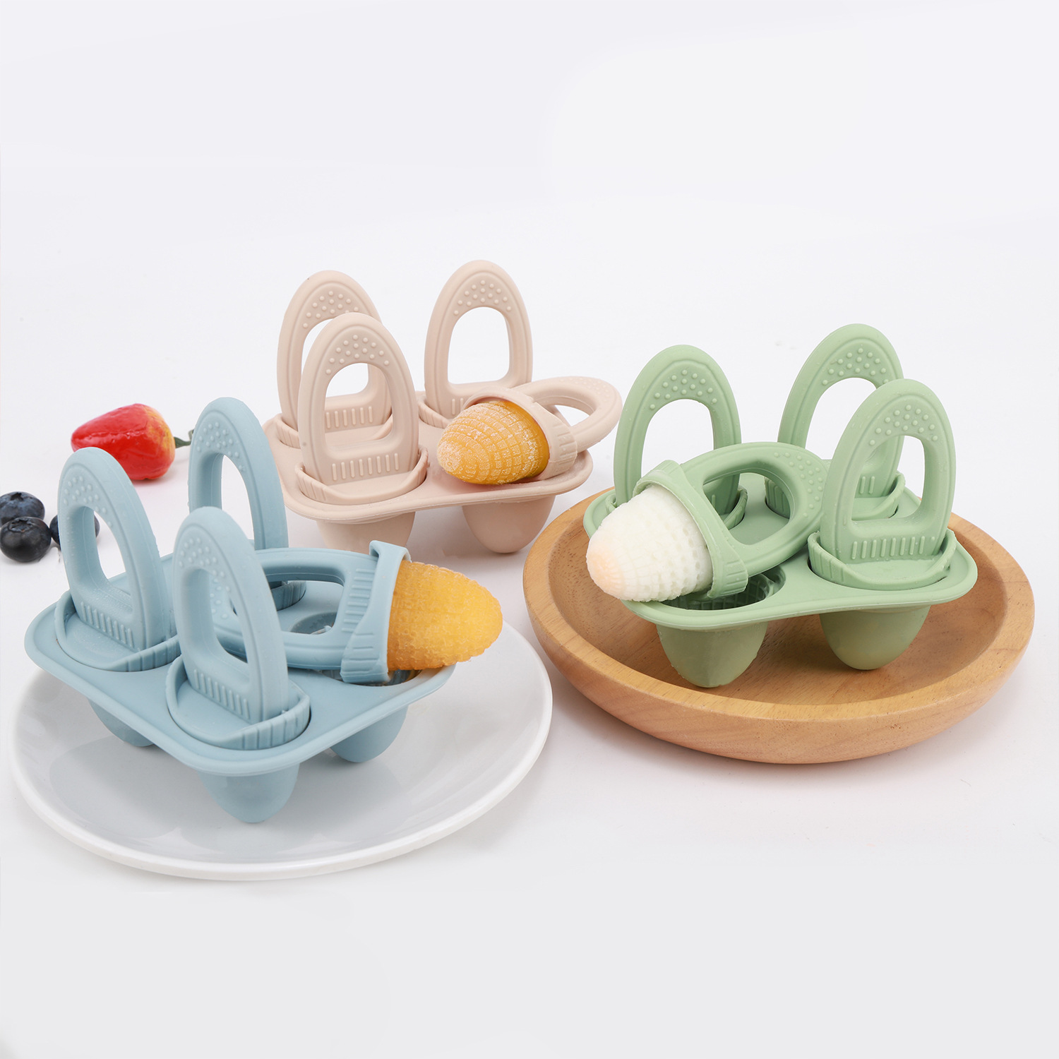 Molde de helado silicona de grado alimenticio hecha casera helados helados molinos de queso para bebés helados de dientes