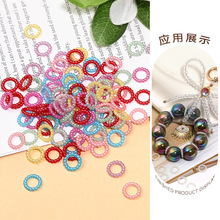 10mmABS仿珍珠圈彩色镂空圆圈串珠diy车挂手机链饰品配件隔珠隔片