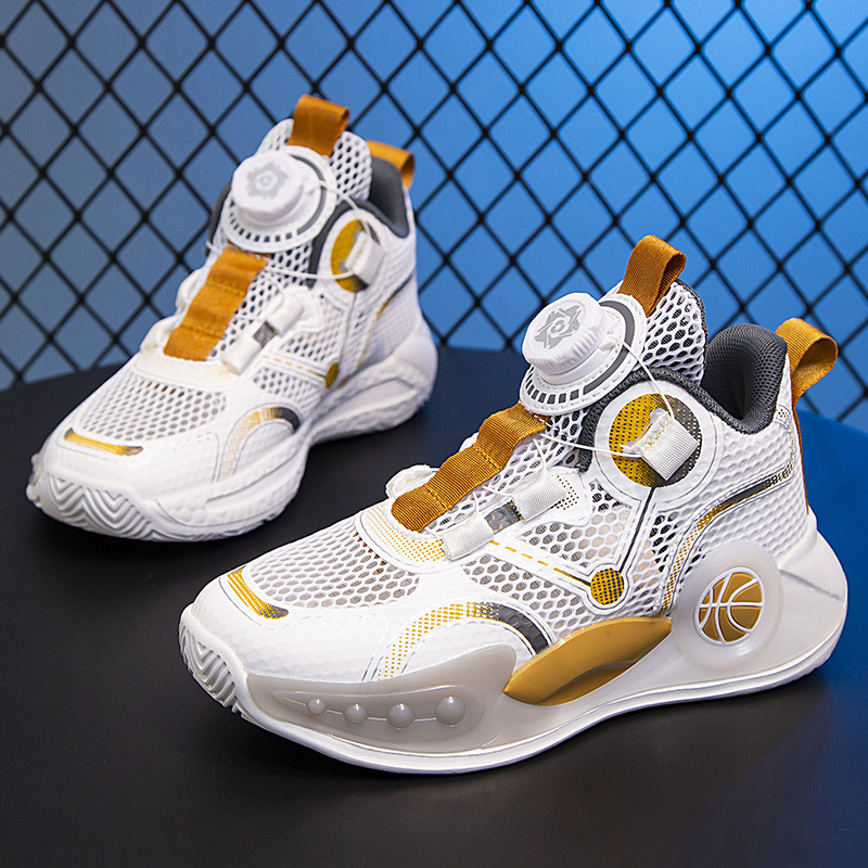 Calzado deportivo transpirable de una sola red para niños 2025 verano nuevo estilo Zhongda zapatos de red para niños zapatos de baloncesto para niños zapatos para correr