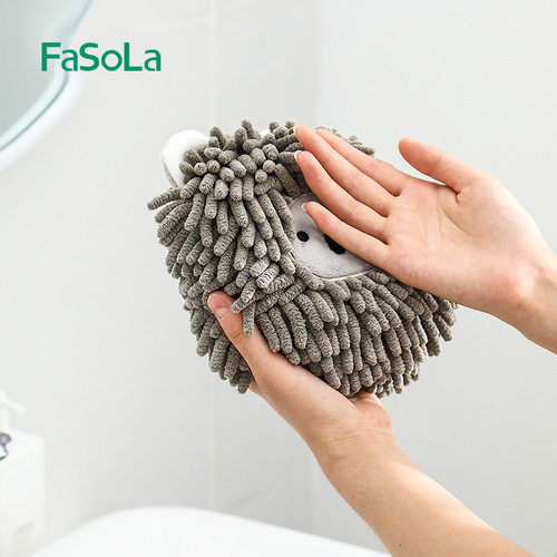 FaSoLa hanging absorbent thickened hand towel children's hand towel bathroom kitchen cute animal hand ball