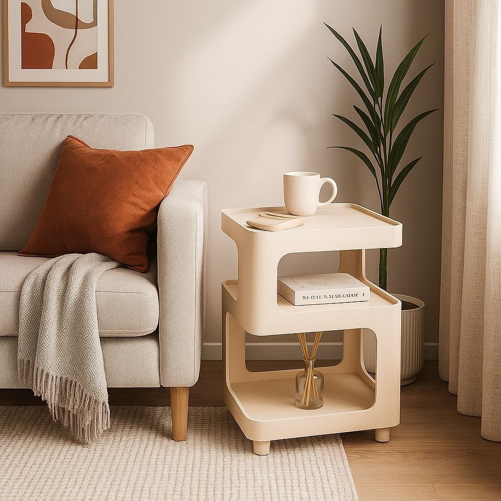 Ángulo de hierro forjado mesilla de cabecera sofá doméstico pequeño estante de cabecera creativo estante de libros multifuncional estante de libros