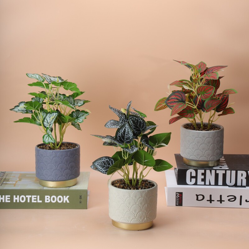 Hot-Selling Ceramic Flower Pots with Plastic Green Plants, Direct Sales from the Manufacturer, Simple Mini Ceramic Flower Pots Hot-Selling Ceramic Flower Pots with Plastic Green Plants, Direct Sales from the Manufacturer, Simple Mini Ceramic Flower Pots