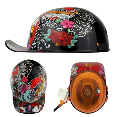 Motosiklet kaskı (dəbilqə) – Ukiyo-E Koi Baseball Cap Helmet