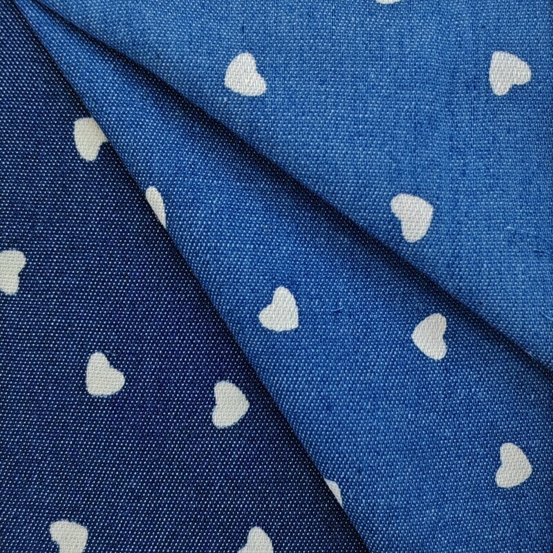 Printed, no-wash denim fabric for pants, skirts, and jackets; denim fabric in stock, wholesale, direct from the manufacturer