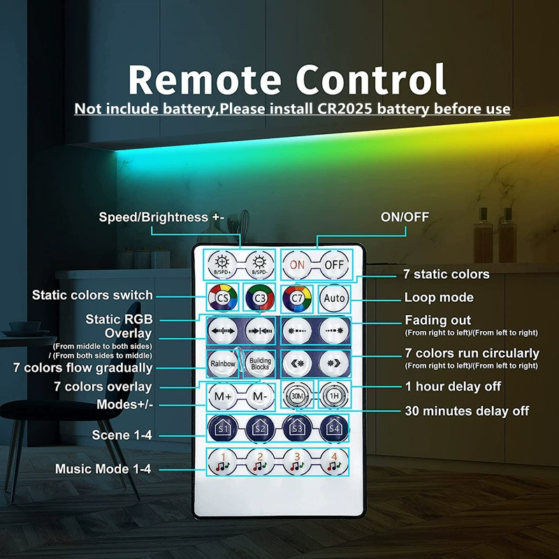 USB светодиодная лента 5В разноцветная RGB, мигающая смена цветов WS2812B, Bluetooth бегущий свет, настольная атмосферная подсветка