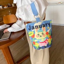 韩版帆布包女2024新款可爱手提包学生通勤饭盒袋手拎布包厂家批发