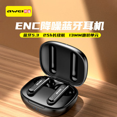 Awei用次元工場は新型tws bluetoothイヤホンt66 encダブルマイク通話ノイズを半入耳した