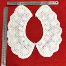 三合一电脑毛线绣梅花对领灰色女装外套装饰卫衣领花连衣裙服装