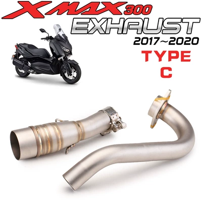 Motorcycle exhaust pipe Yamaha Xmax300 Modified Stainless - titanium-color-front-section-middle-section